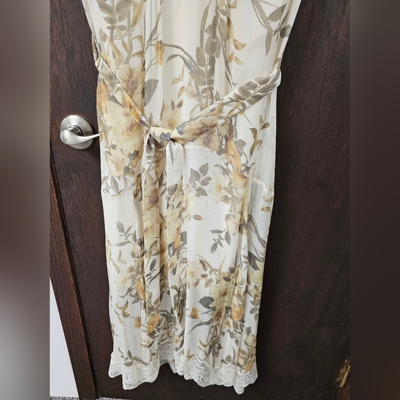 Reiss Emlin Floral Printed MIDI‎ Dress Ivory Yellow Fairy Cottage Lace NWOT - Picture 6 of 13